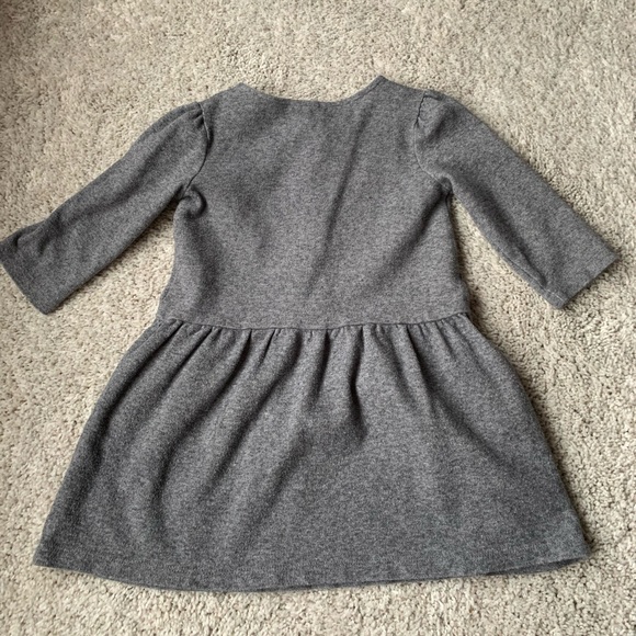 🎇🎆3for$9Girls Janie and Jack long-sleeve dress with rose details. Gray. Size 6. - Picture 2 of 3